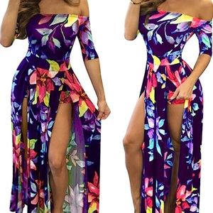 Purple Romper Maxi Dress (XXL)
